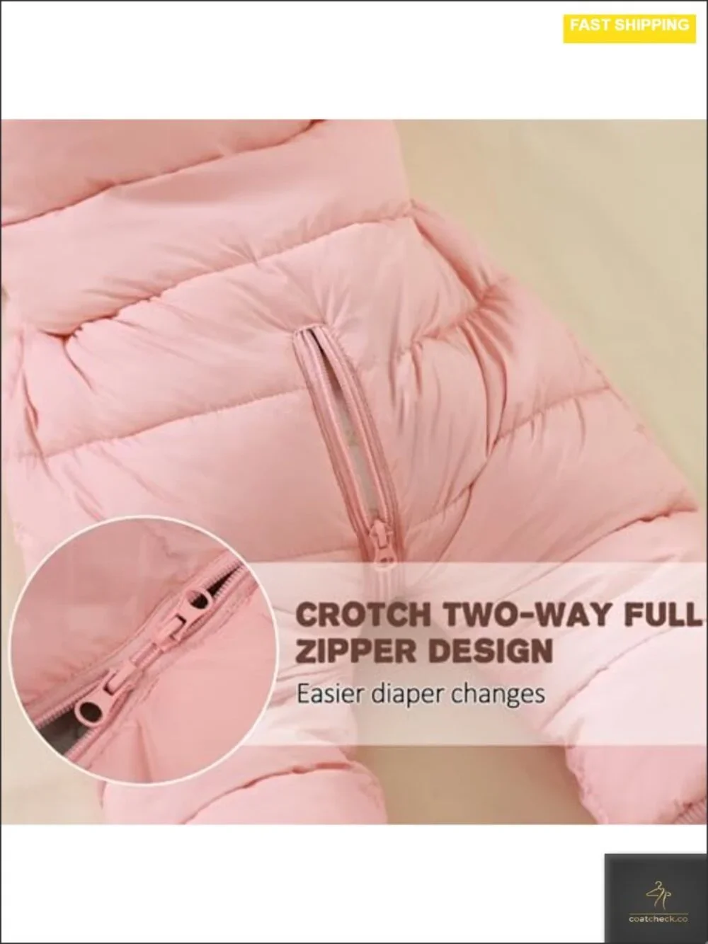 Baby Winter Snowsuit Hooded Jumpsuit Waterproof Fleece Lined One Piece